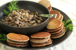 Гречневые блины с грибной икрой